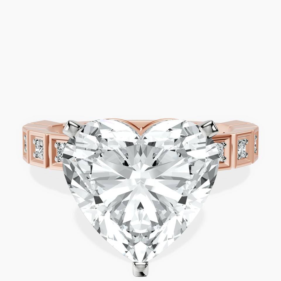 10kt Rose Gold Cheryl Side Stone Lab Diamond Ring front image