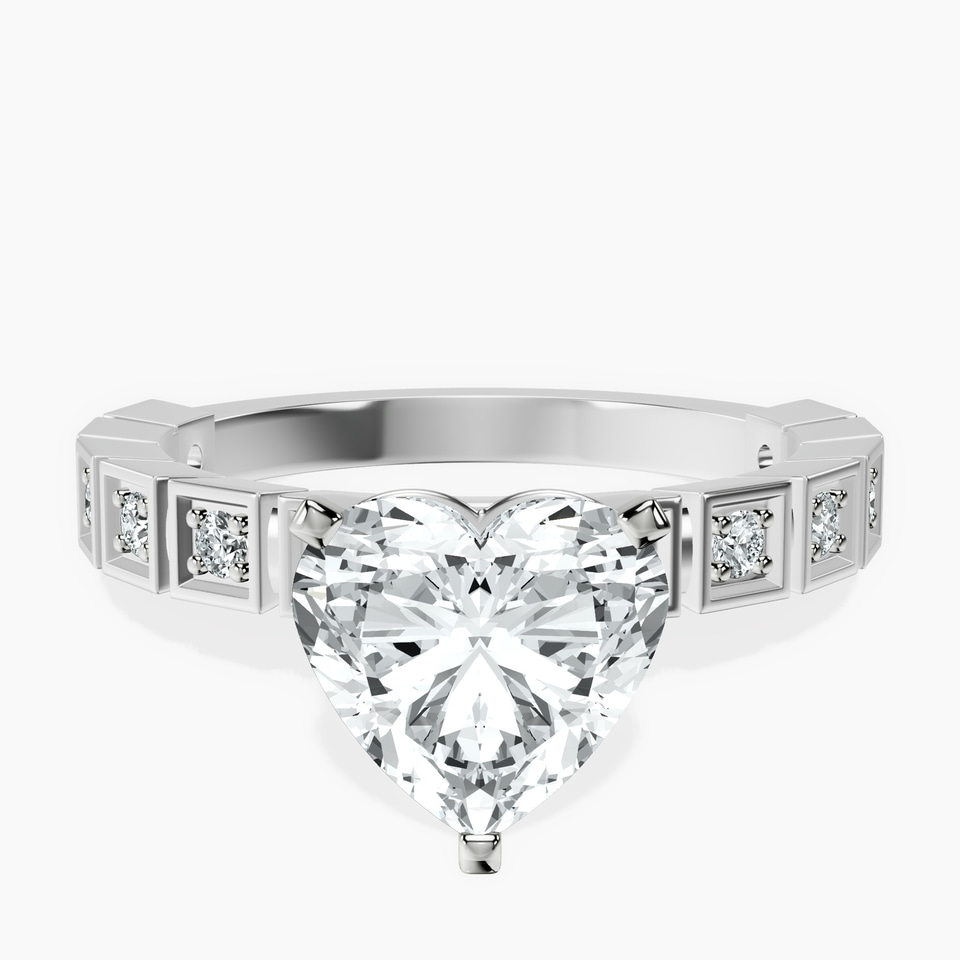 Platinum Cheryl Side Stone Lab Diamond Ring front image