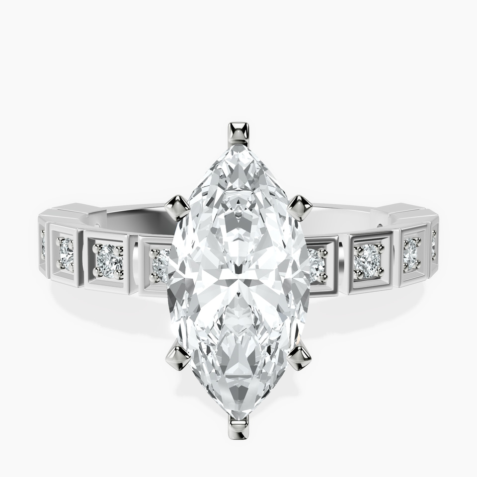 Platinum Cheryl Side Stone Lab Diamond Ring front image