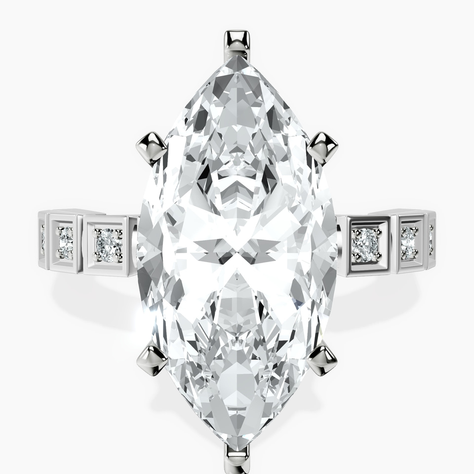 Platinum Cheryl Side Stone Lab Diamond Ring front image