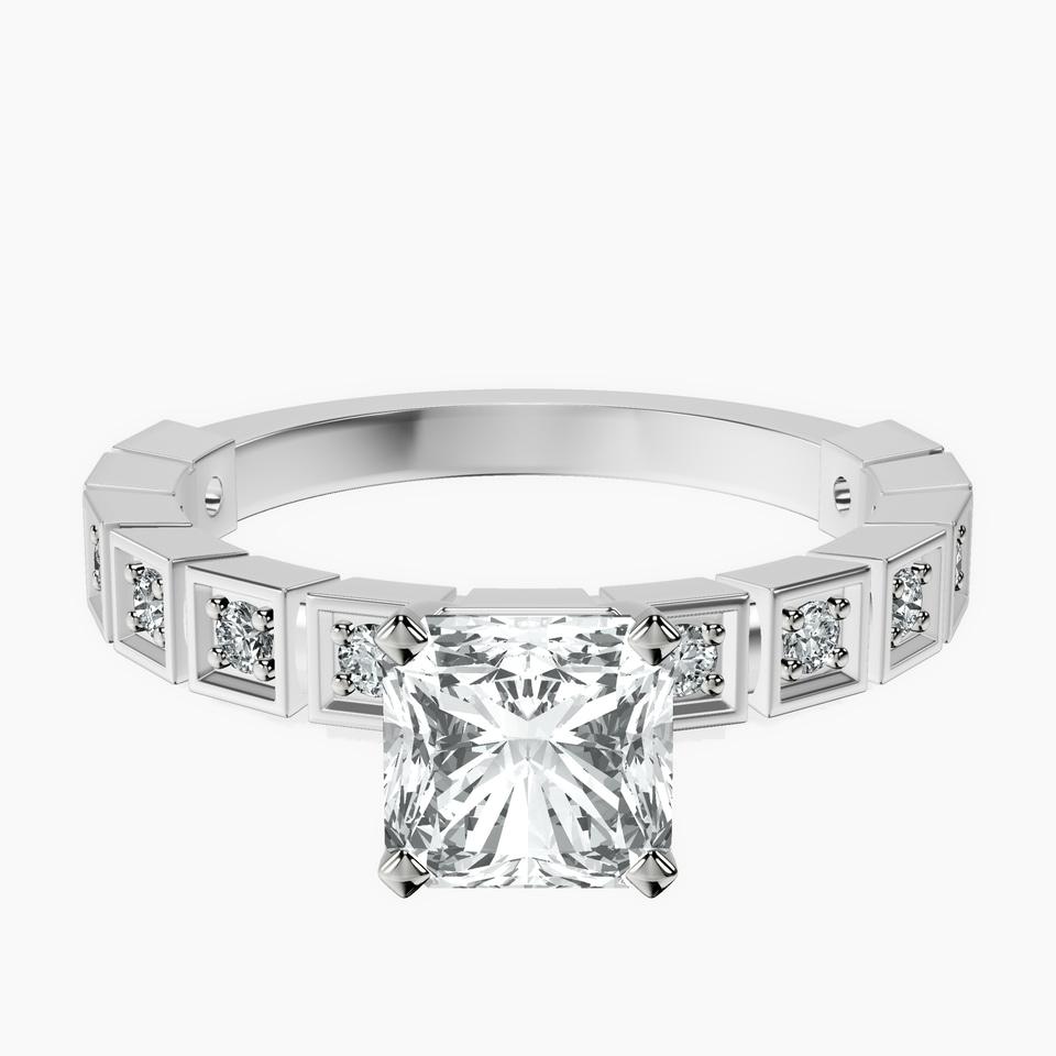 Platinum Cheryl Side Stone Lab Diamond Ring front image