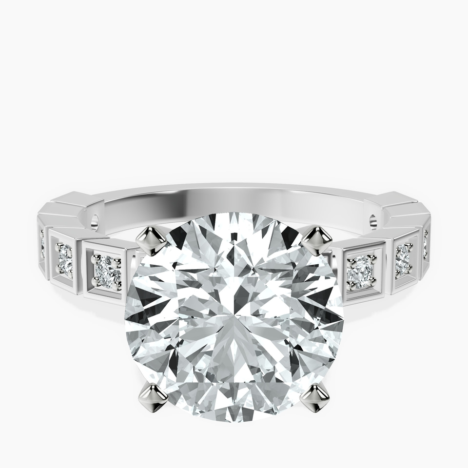 10kt White Gold Cheryl Side Stone Lab Diamond Ring front image