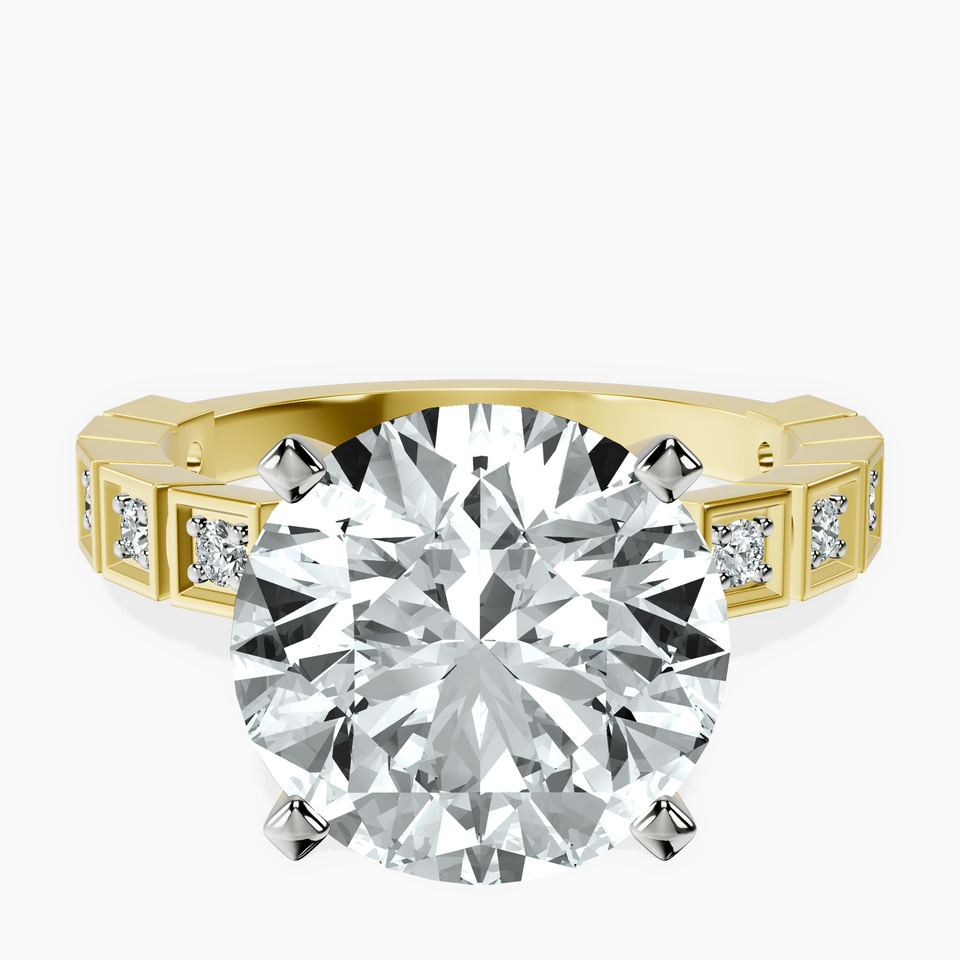 10kt Yellow Gold Cheryl Side Stone Lab Diamond Ring front image