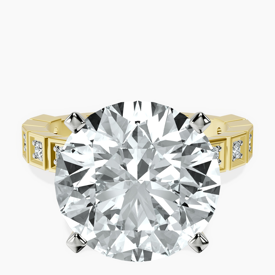 10kt Yellow Gold Cheryl Side Stone Lab Diamond Ring front image