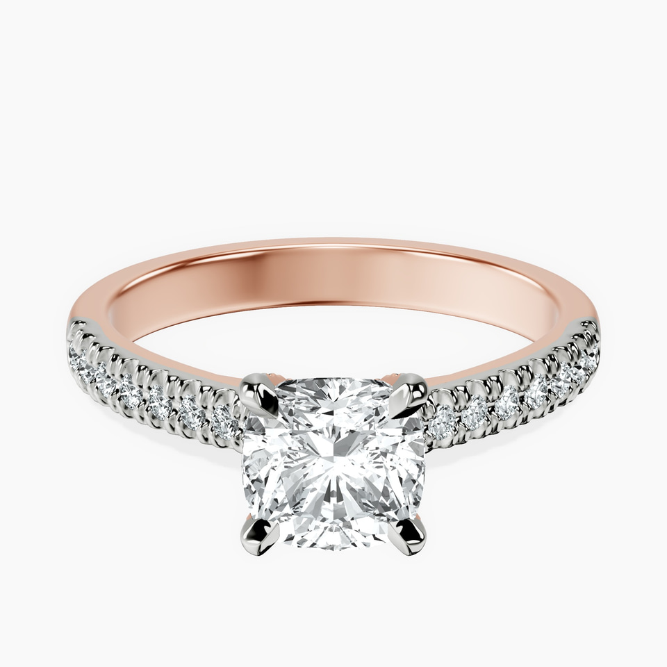 18kt Rose Gold Amy Tapered Eternity Lab Diamond Ring front image