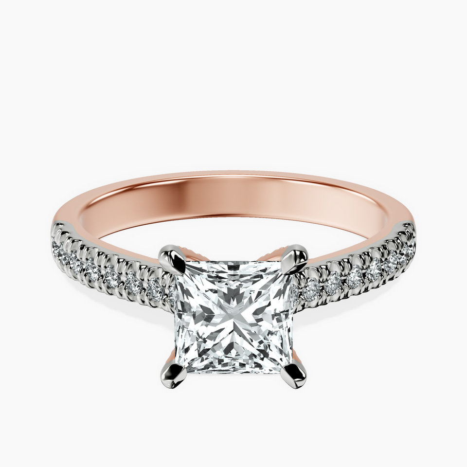 14kt Rose Gold Amy Tapered Eternity Lab Diamond Ring front image