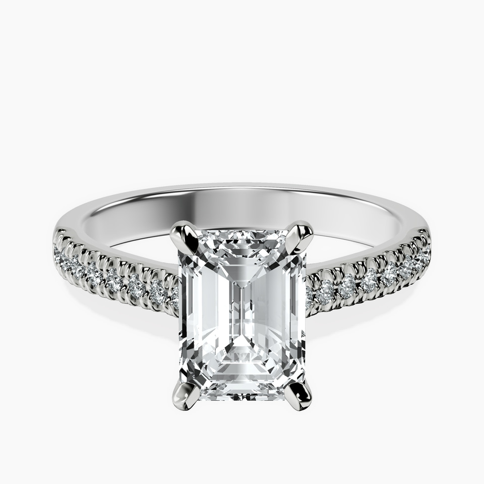 9ct White Gold Amy Tapered Eternity Lab Diamond Ring front image
