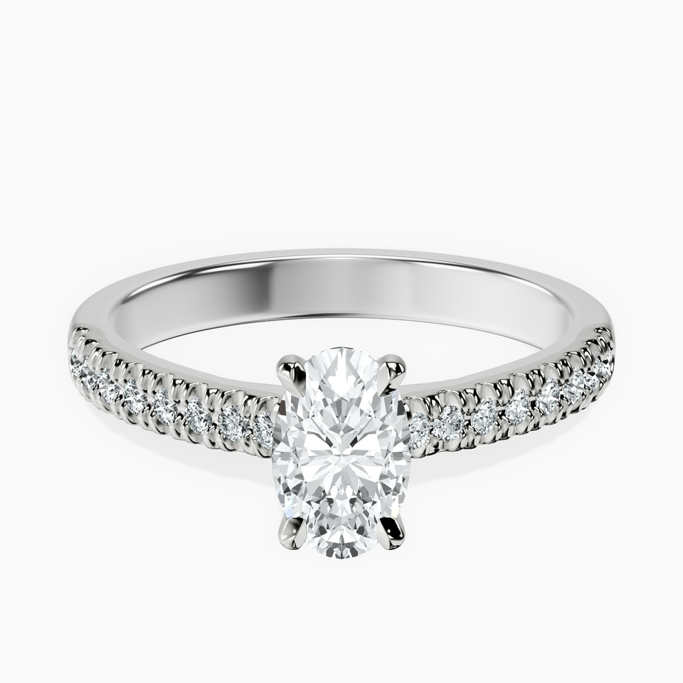 10kt White Gold Amy Tapered Eternity Lab Diamond Ring front image