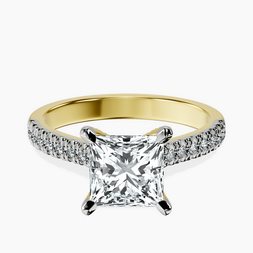 14ct Yellow Gold Amy Tapered Eternity Lab Diamond Ring front image