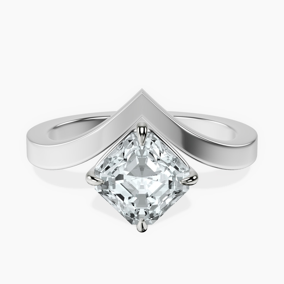 10kt White Gold Janes Chevron Lab Diamond Ring front image