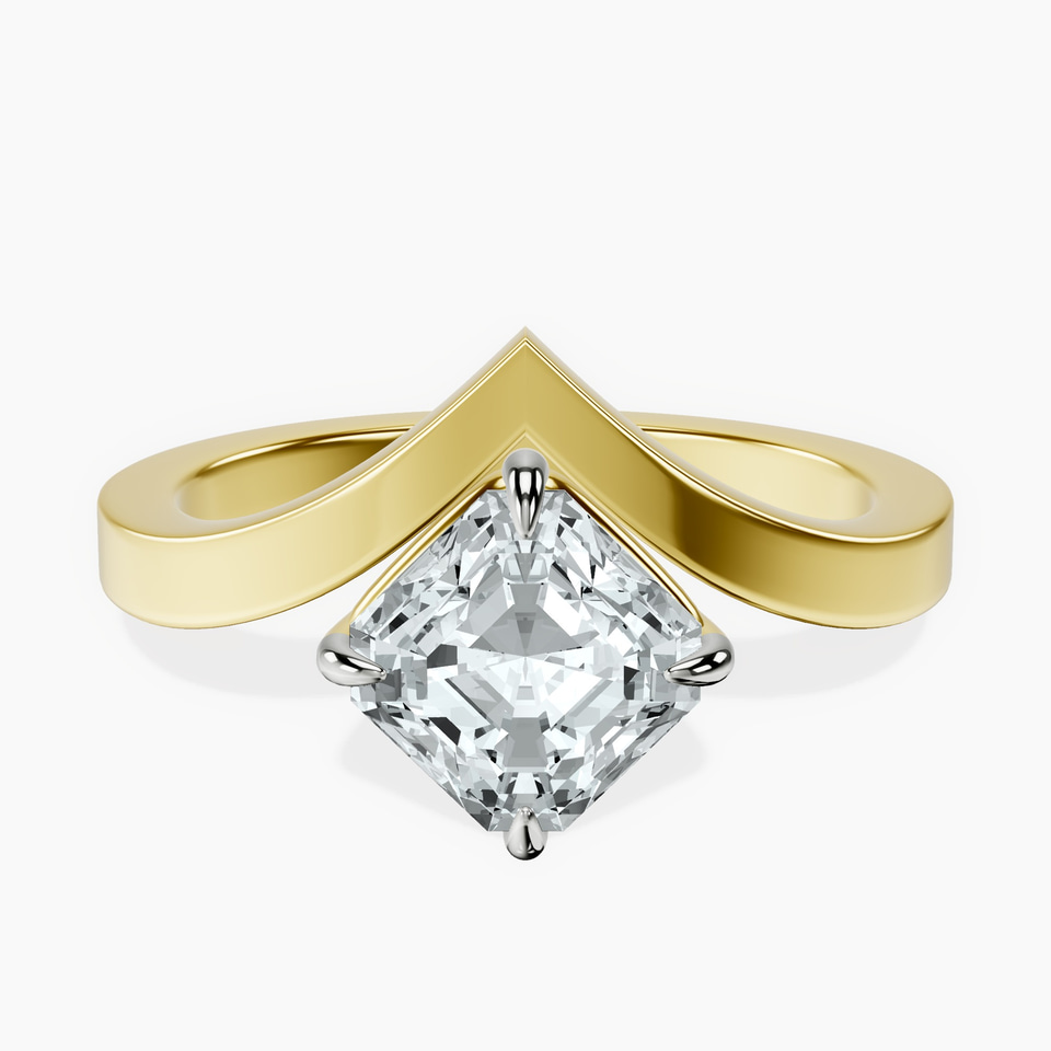14kt Yellow Gold Janes Chevron Lab Diamond Ring front image