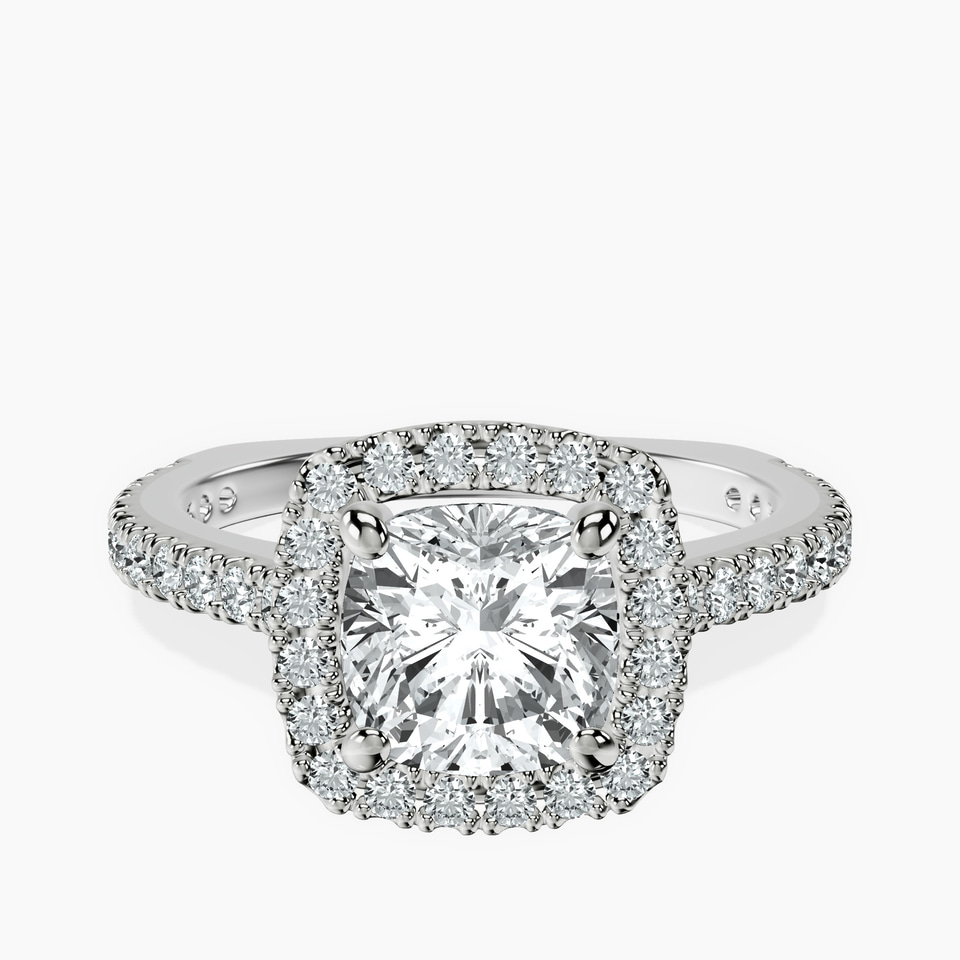 10kt White Gold Valerie Euro Shank Halo Lab Diamond Ring front image
