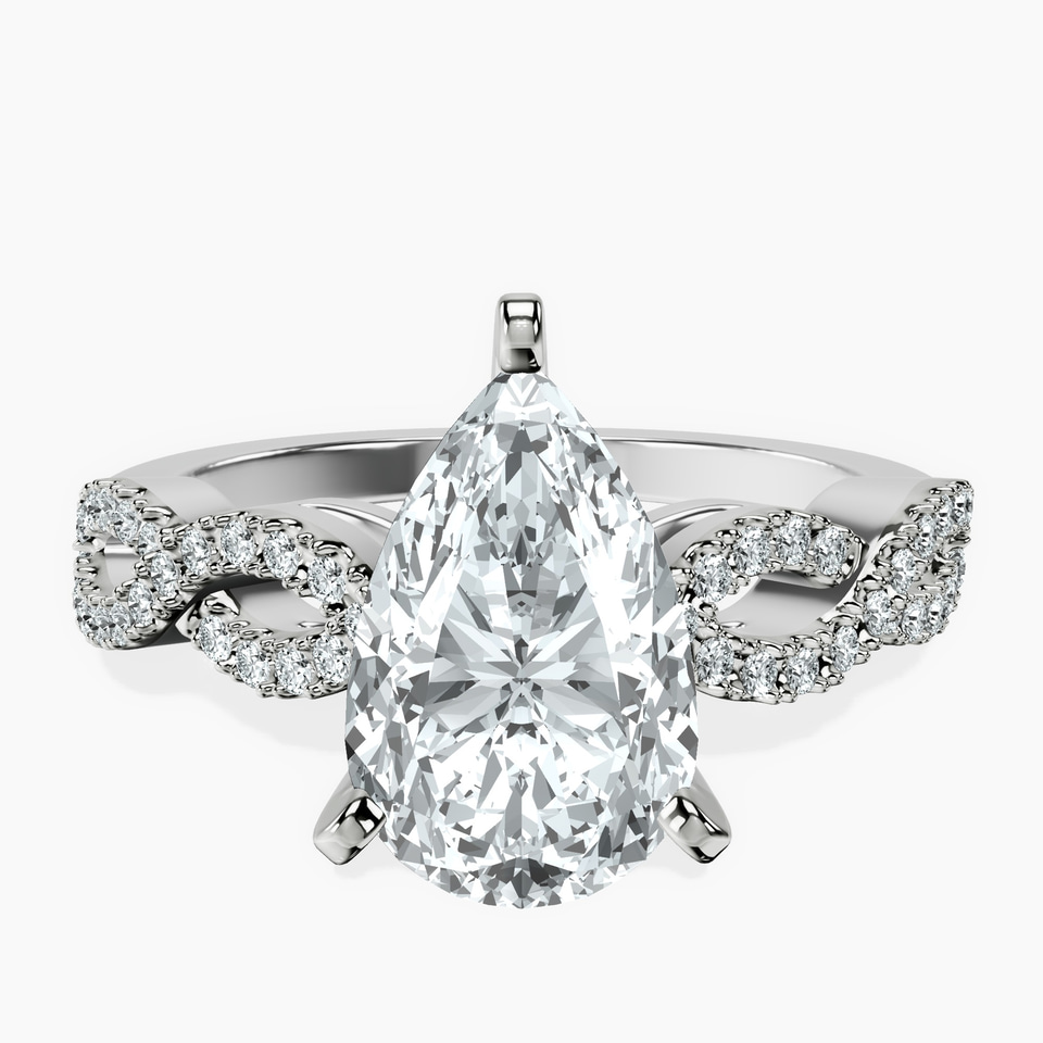 10kt White Gold Lorene Twisted Shank Lab Diamond Ring front image