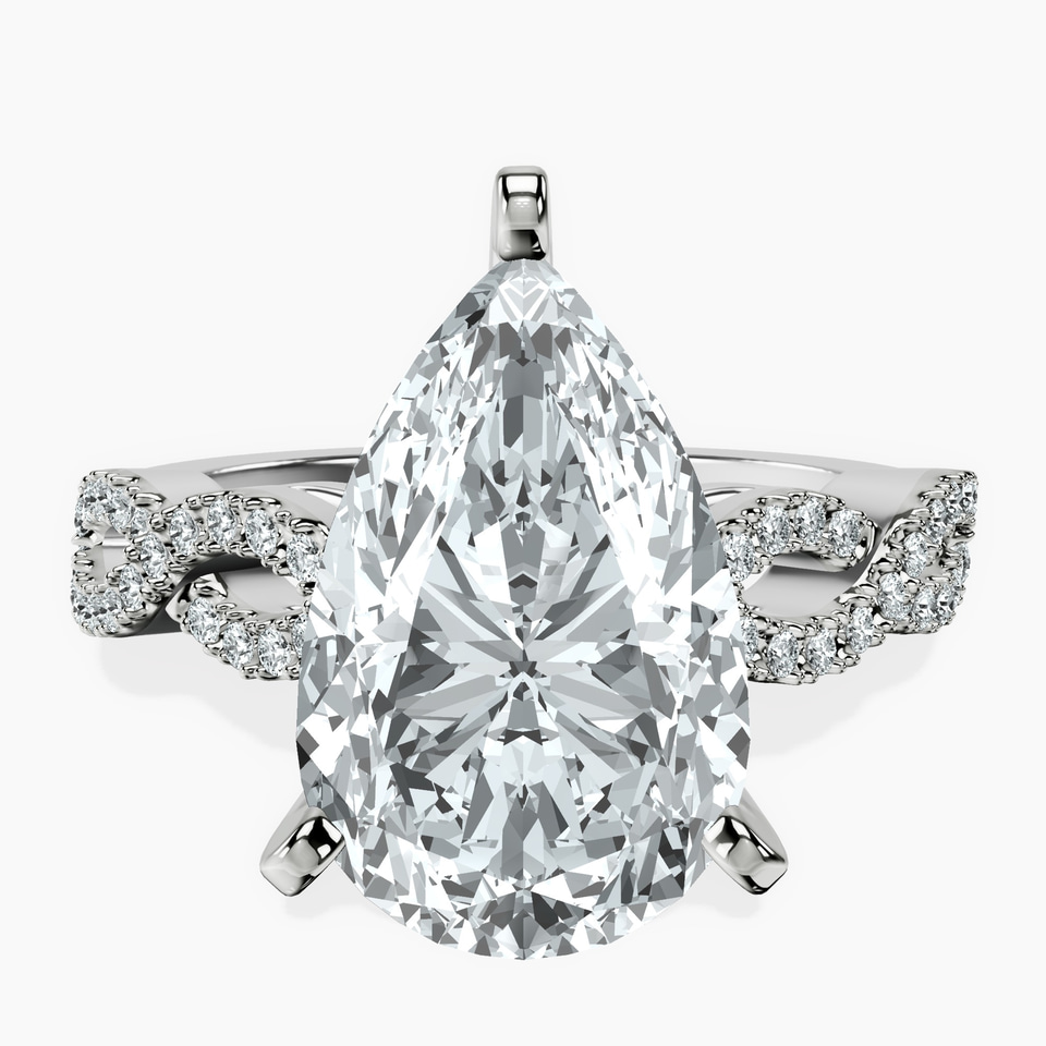 10kt White Gold Lorene Twisted Shank Lab Diamond Ring front image
