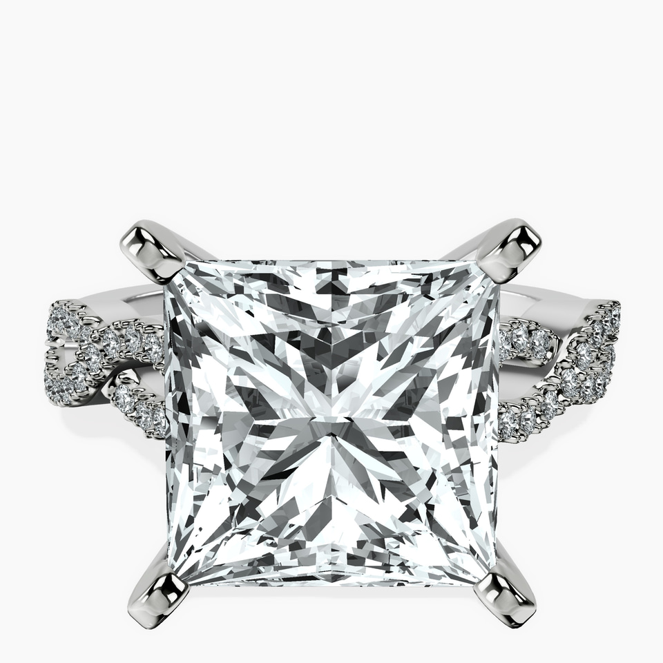 Platinum Lorene Twisted Shank Lab Diamond Ring front image