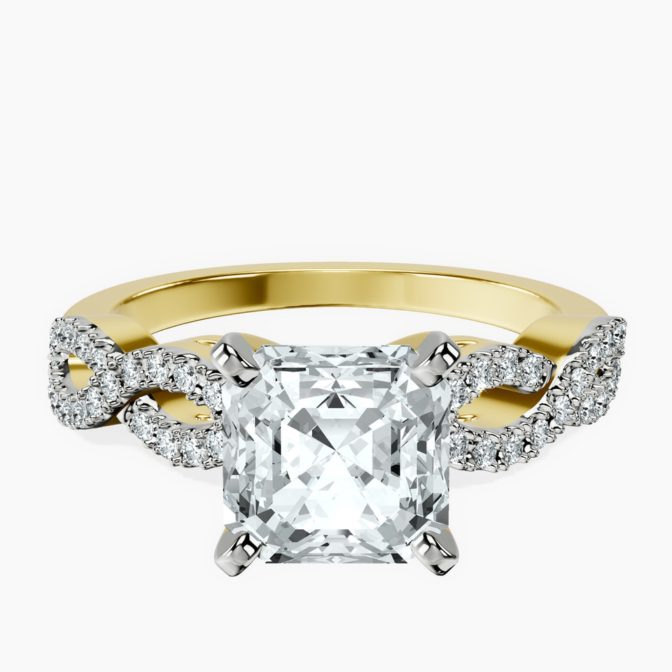 14kt Yellow Gold Lorene Twisted Shank Lab Diamond Ring front image