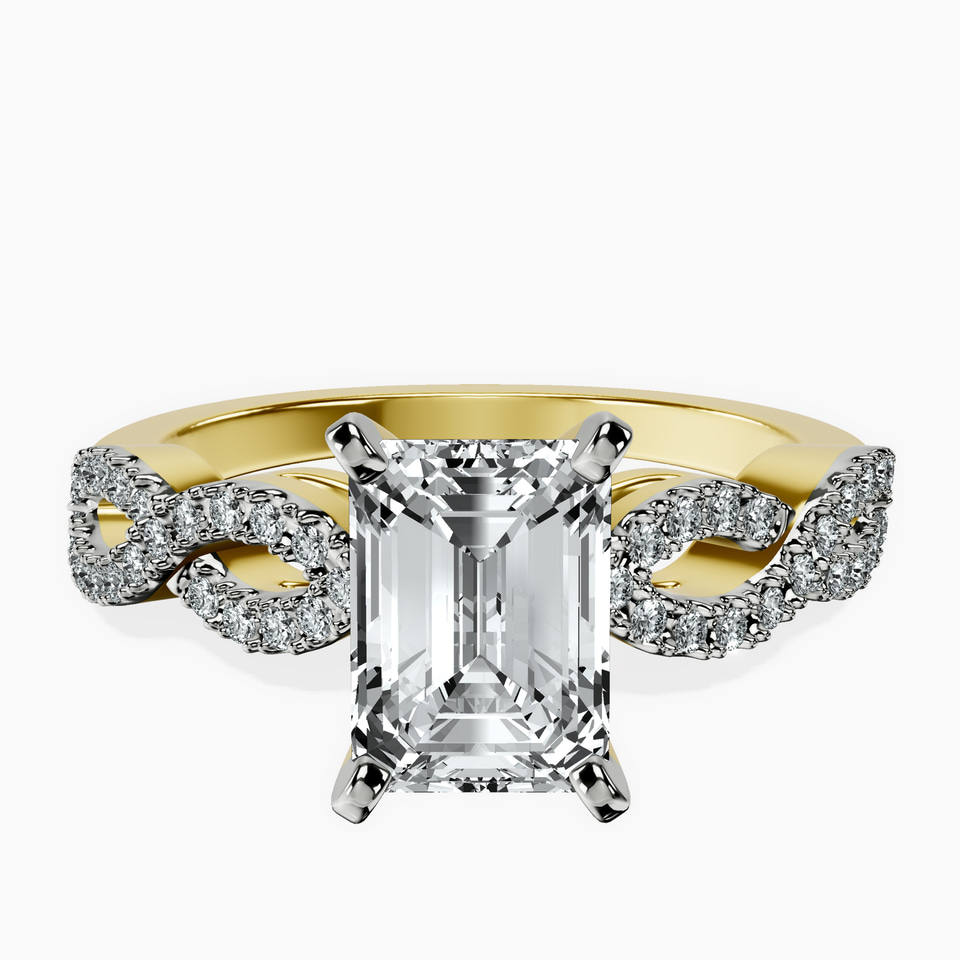 14ct Yellow Gold Lorene Twisted Shank Lab Diamond Ring front image