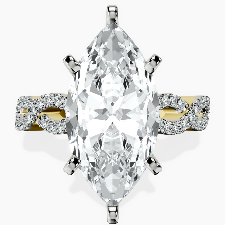 14kt Yellow Gold Lorene Twisted Shank Lab Diamond Ring front image