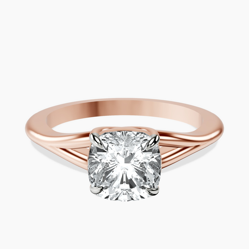 9ct Rose Gold Cynthia Split Shank Lab Diamond Ring front image