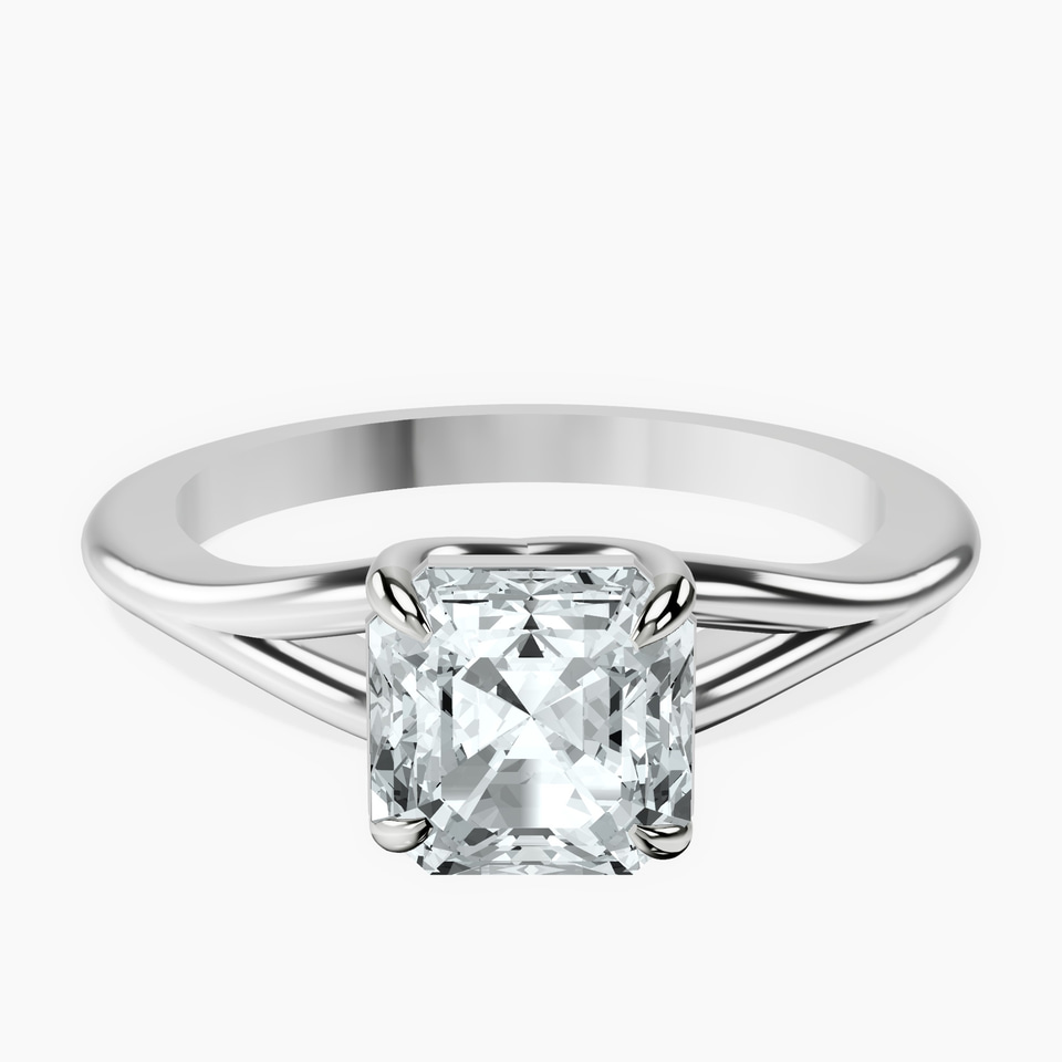 10kt White Gold Cynthia Split Shank Lab Diamond Ring front image