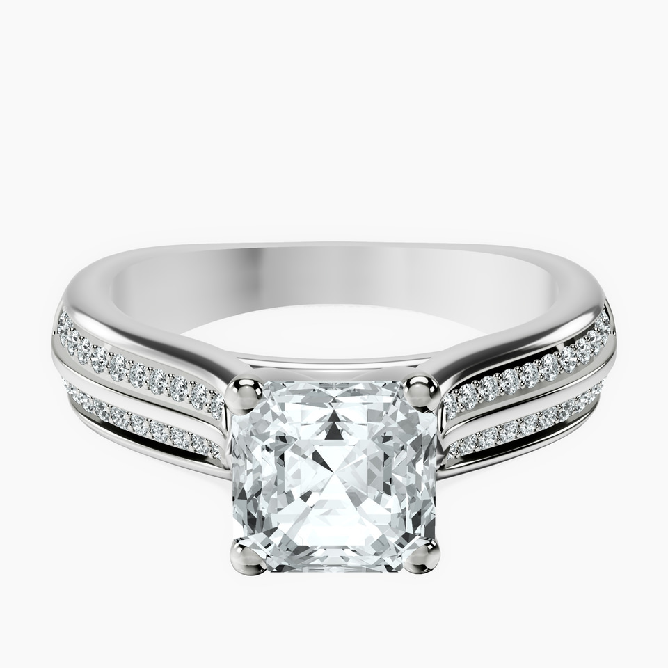 Platinum Sandra Side Stone Lab Diamond Ring front image