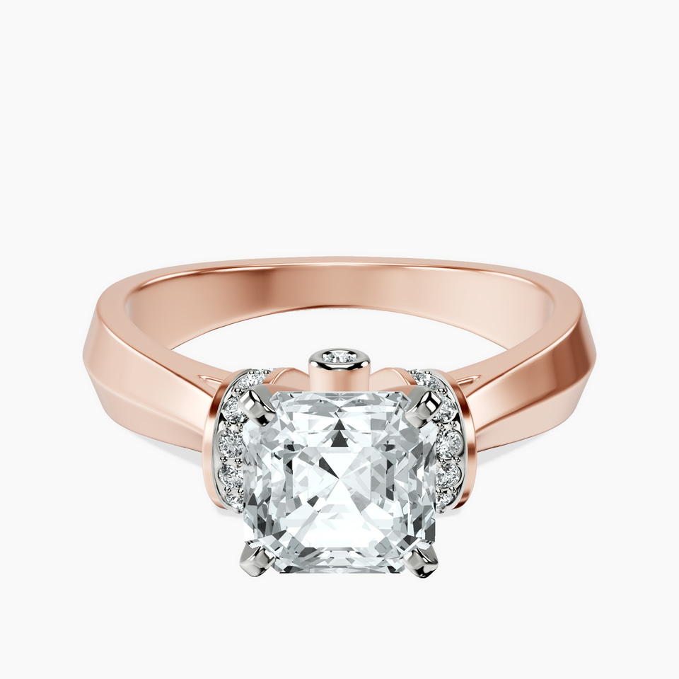 9ct Rose Gold Delanie Side Cuff Lab Diamond Ring front image