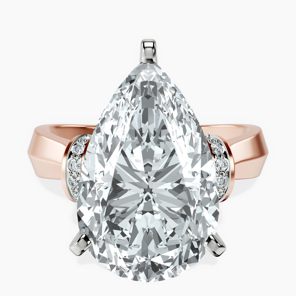 18kt Rose Gold Delanie Side Cuff Lab Diamond Ring front image