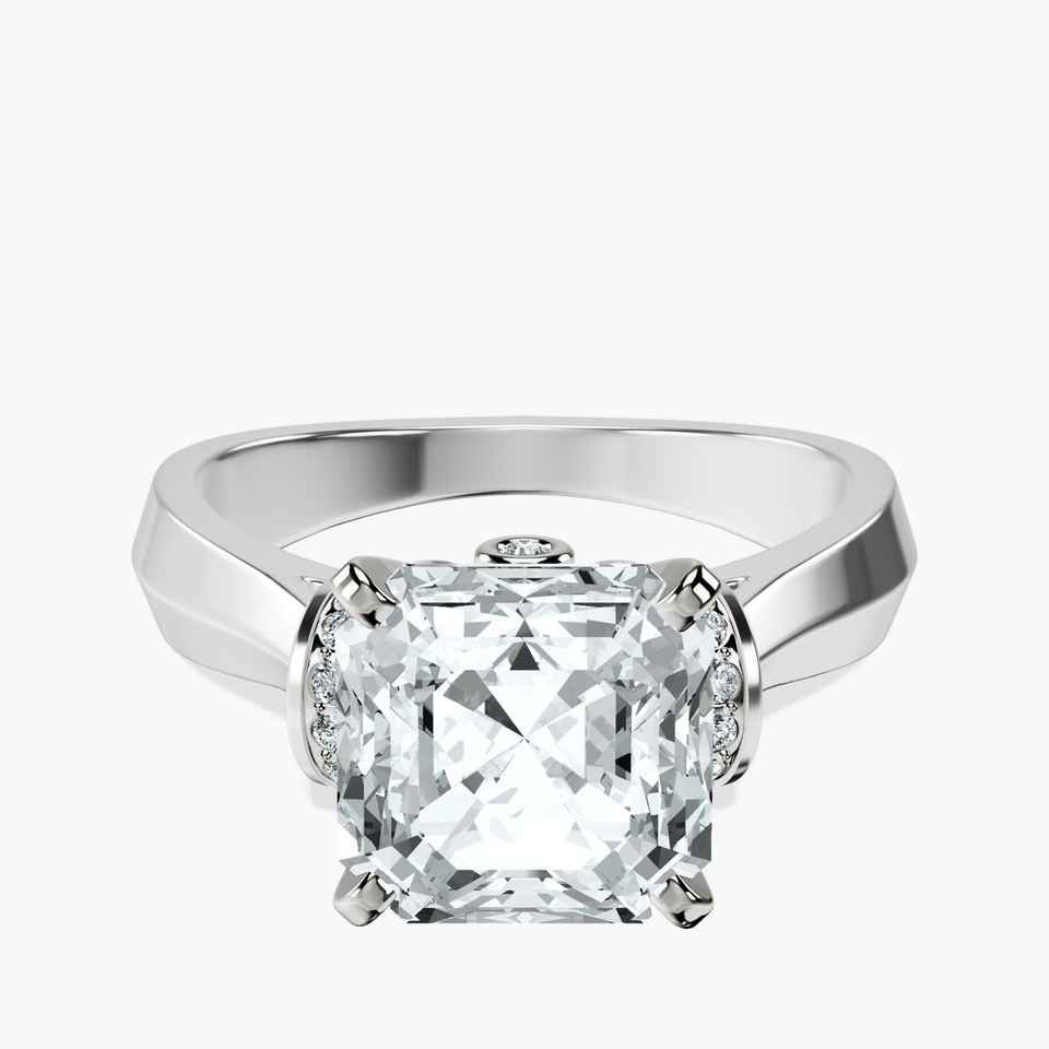 14kt White Gold Delanie Side Cuff Lab Diamond Ring front image