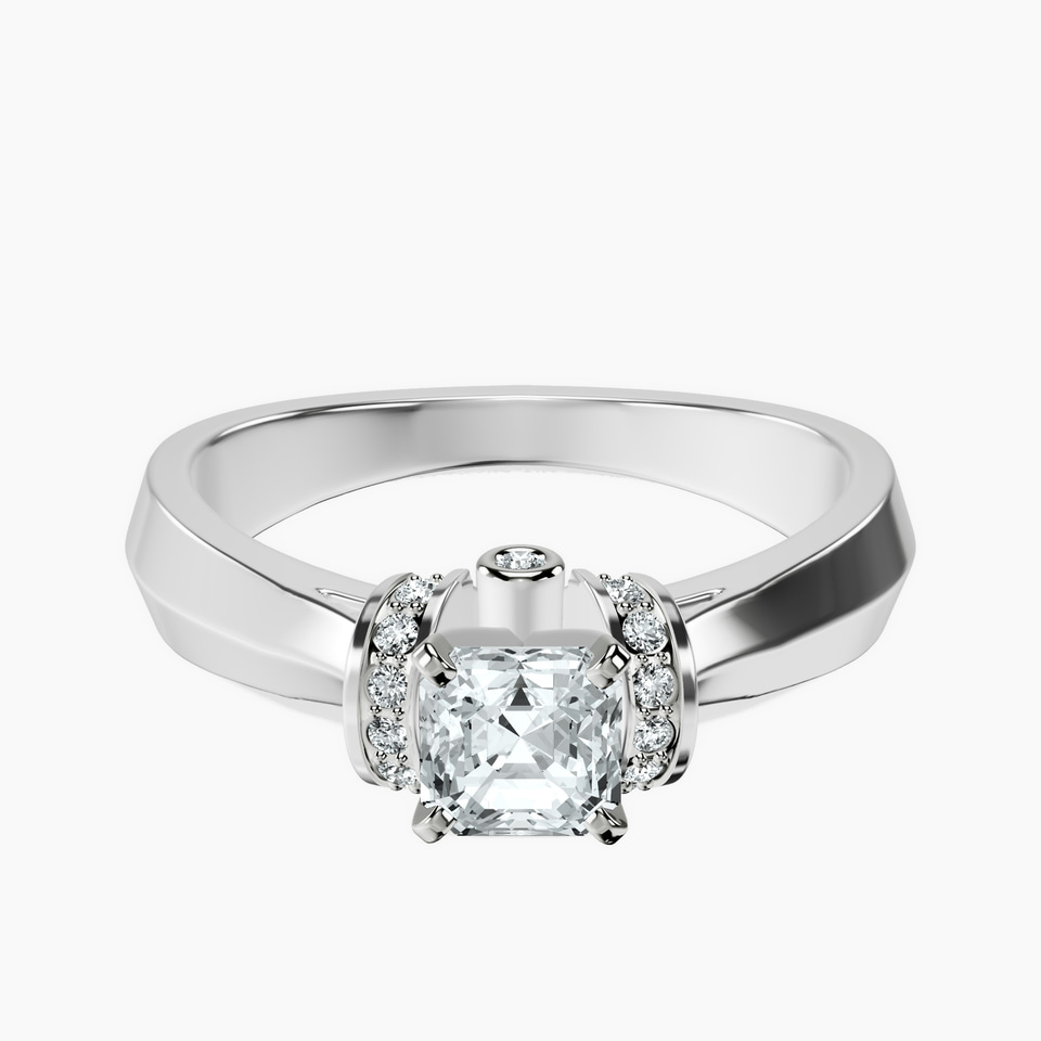 Platinum Delanie Side Cuff Lab Diamond Ring front image