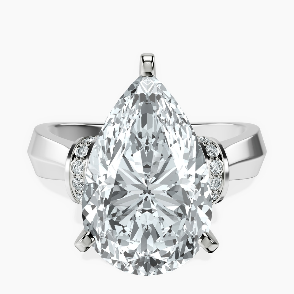 18kt White Gold Delanie Side Cuff Lab Diamond Ring front image