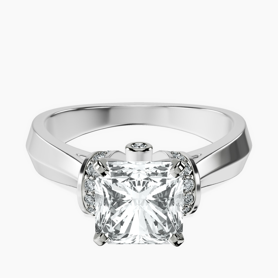 Platinum Delanie Side Cuff Lab Diamond Ring front image