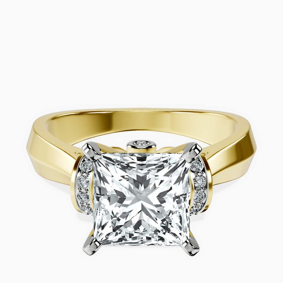 14kt Yellow Gold Delanie Side Cuff Lab Diamond Ring front image