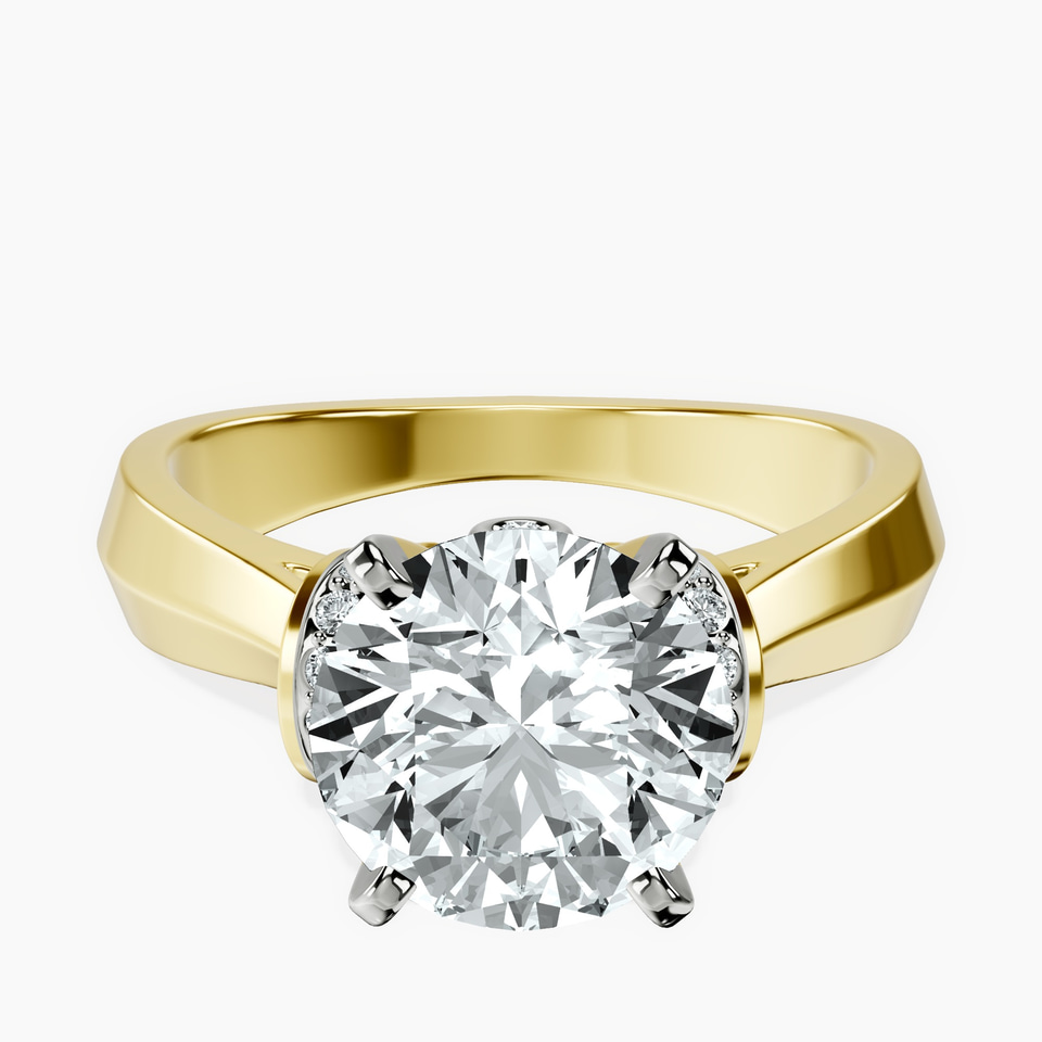 14kt Yellow Gold Delanie Side Cuff Lab Diamond Ring front image