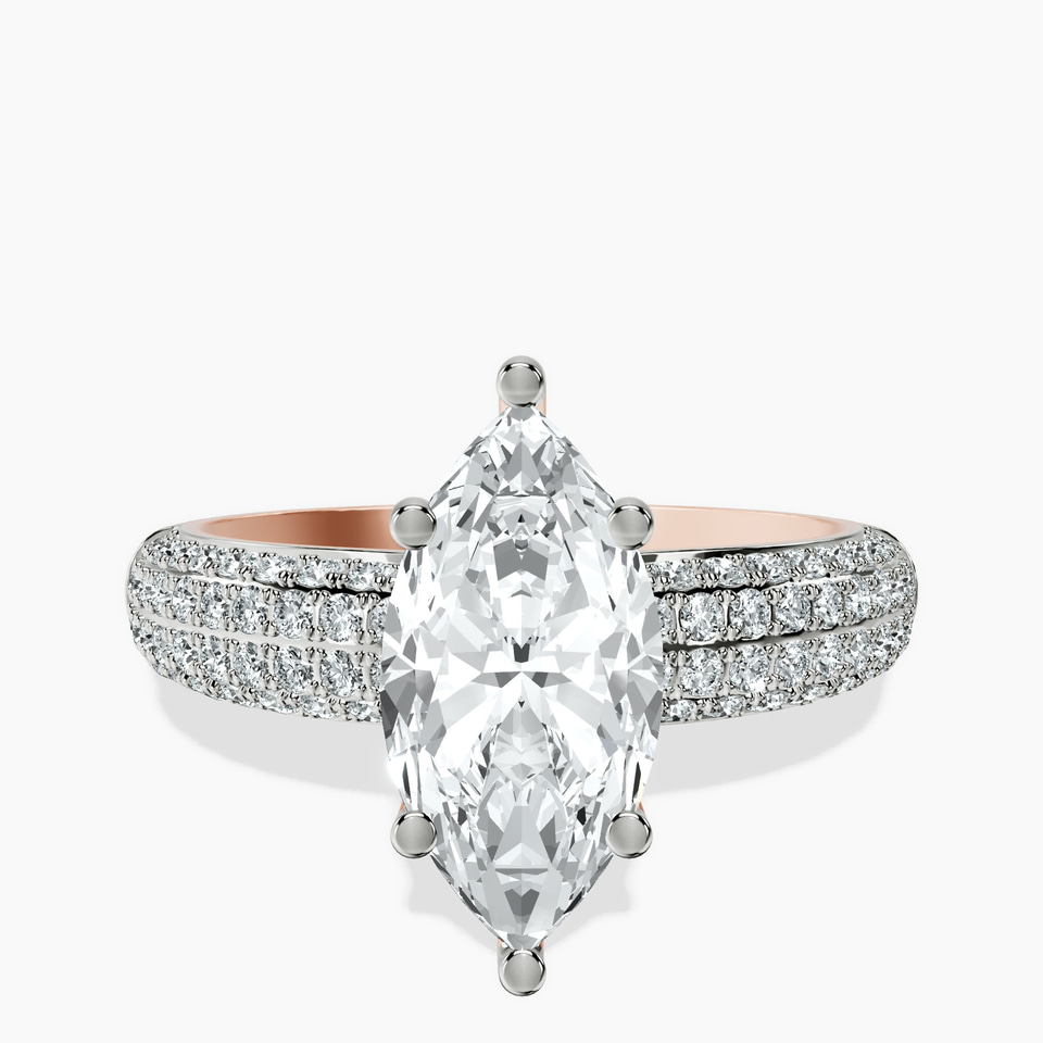 9ct Rose Gold Amira Luxe Secret Double Halo Lab Diamond Ring front image