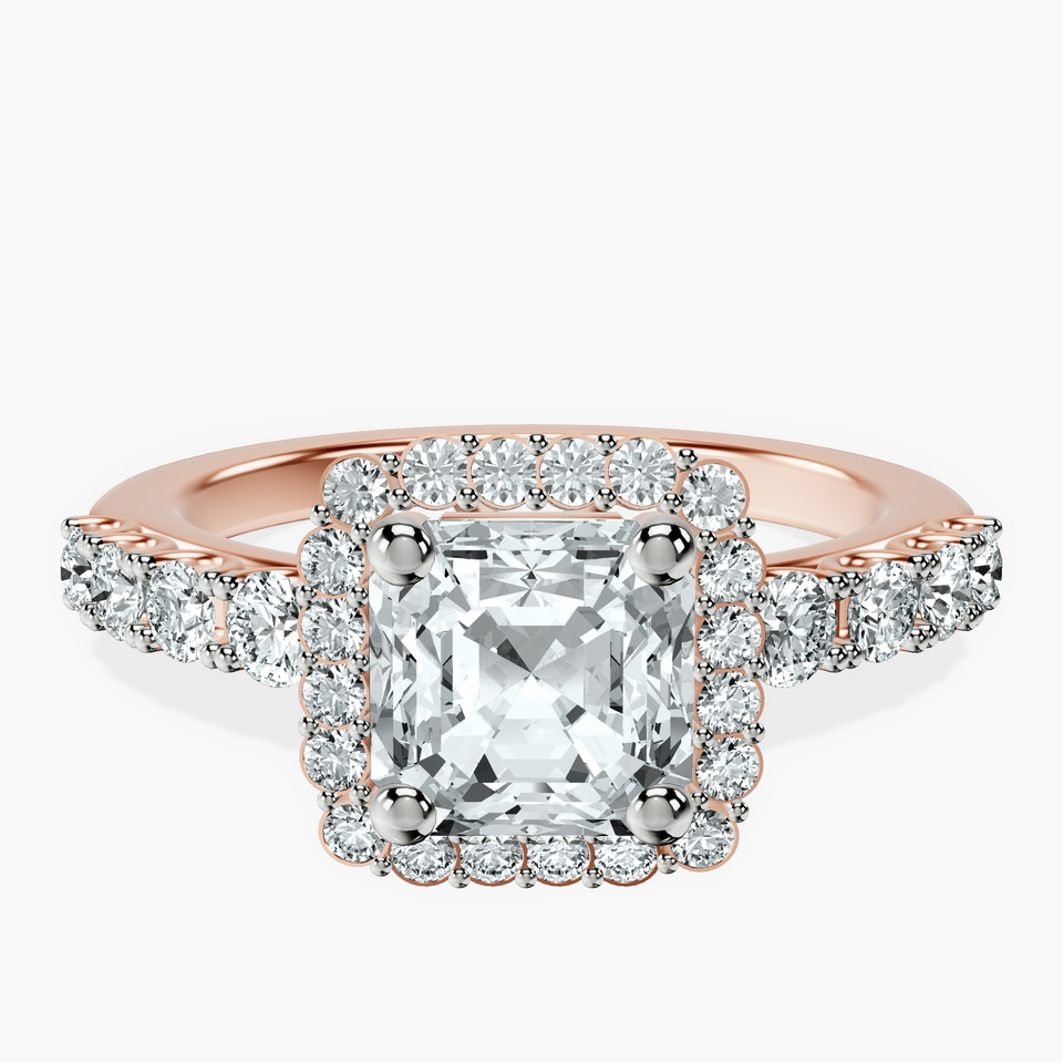 10kt Rose Gold Vionna Round Halo Lab Diamond Ring front image