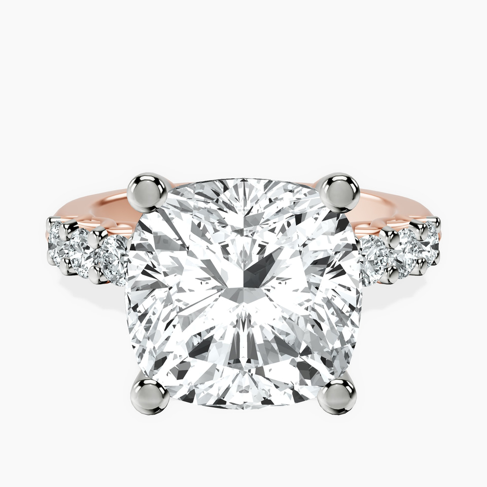 14kt Rose Gold Cassidy Entwined Prongs Lab Diamond Ring front image