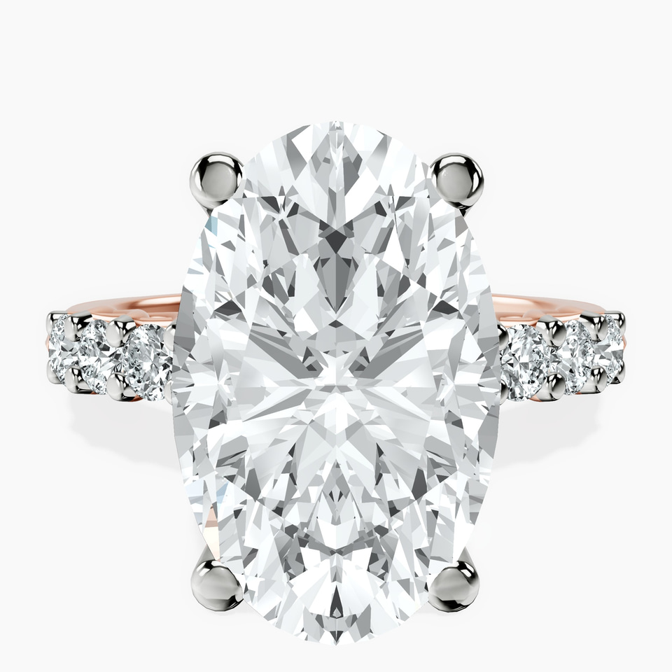 14kt Rose Gold Cassidy Entwined Prongs Lab Diamond Ring front image