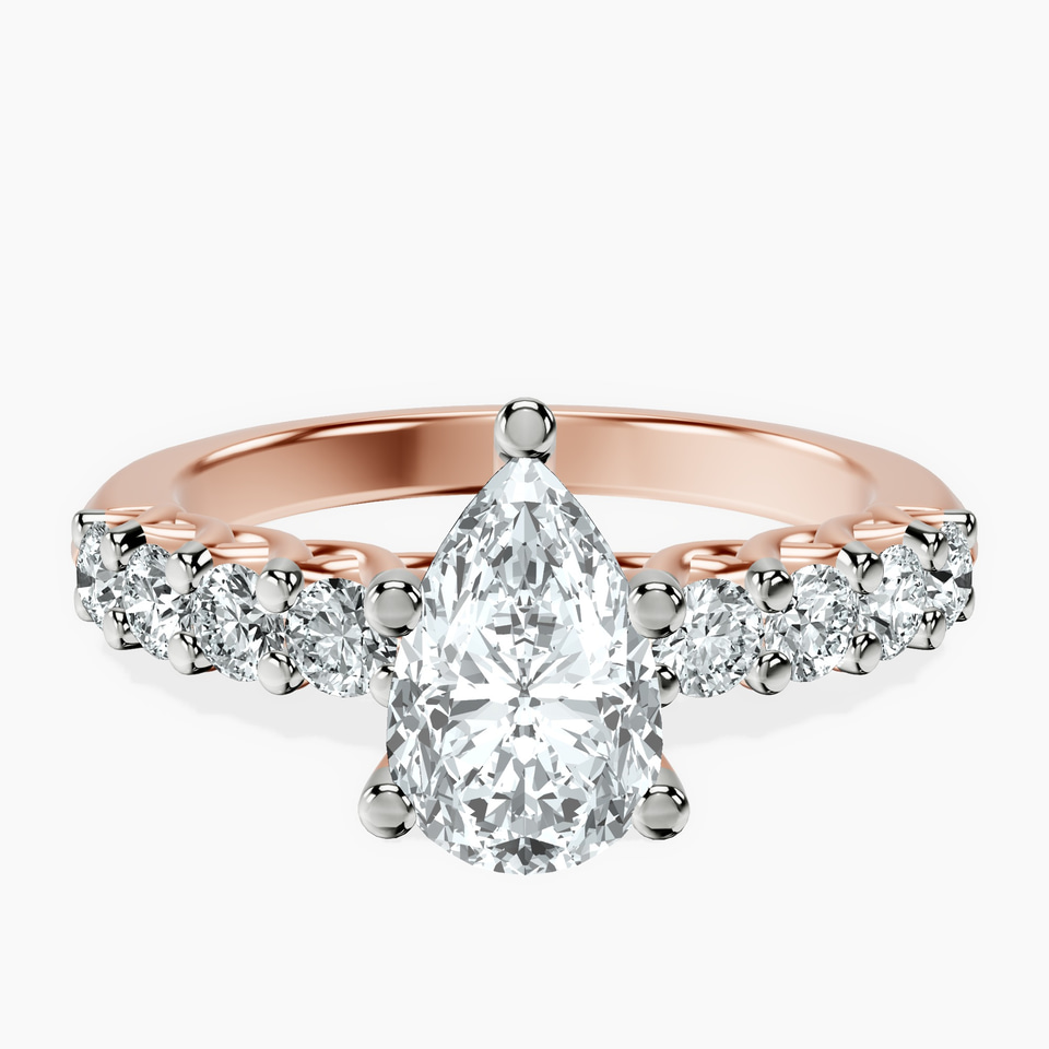 18kt Rose Gold Cassidy Entwined Prongs Lab Diamond Ring front image