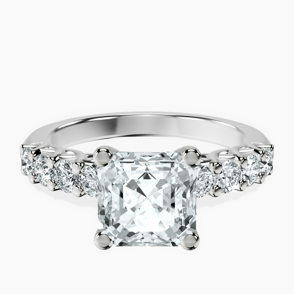 10kt White Gold Cassidy Entwined Prongs Lab Diamond Ring front image