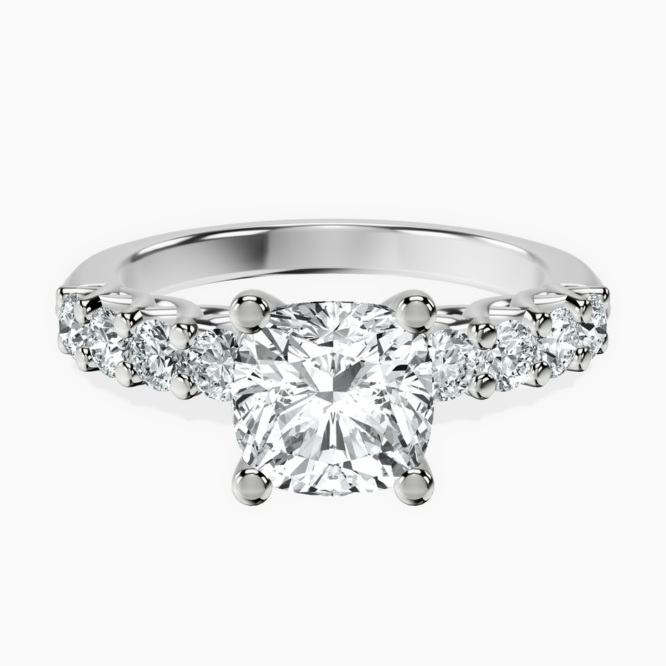 9ct White Gold Cassidy Entwined Prongs Lab Diamond Ring front image