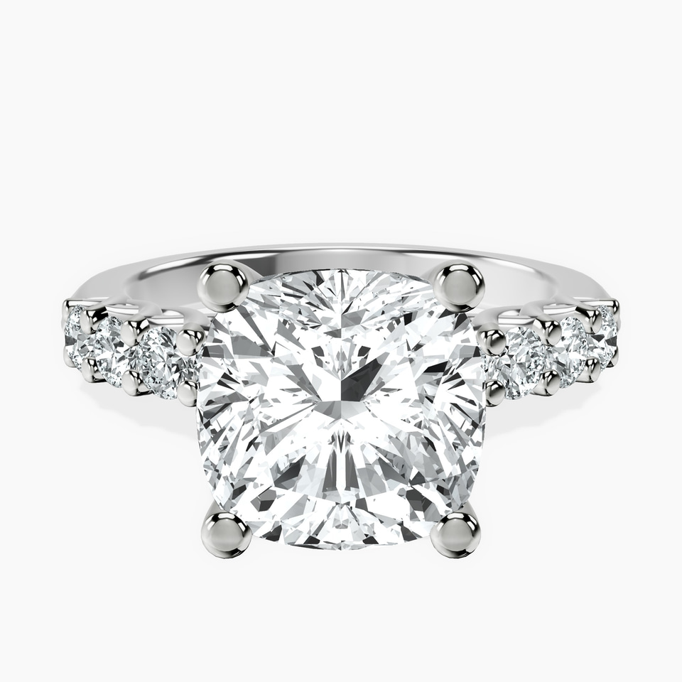 10kt White Gold Cassidy Entwined Prongs Lab Diamond Ring front image
