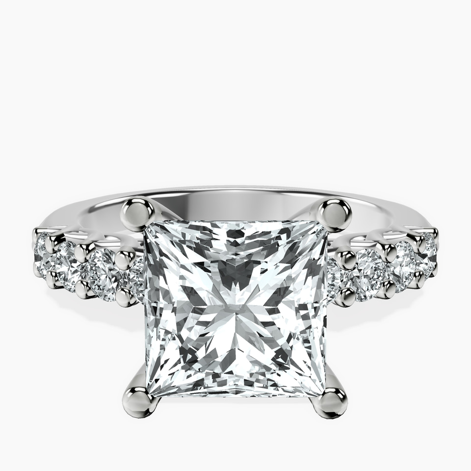 10kt White Gold Cassidy Entwined Prongs Lab Diamond Ring front image