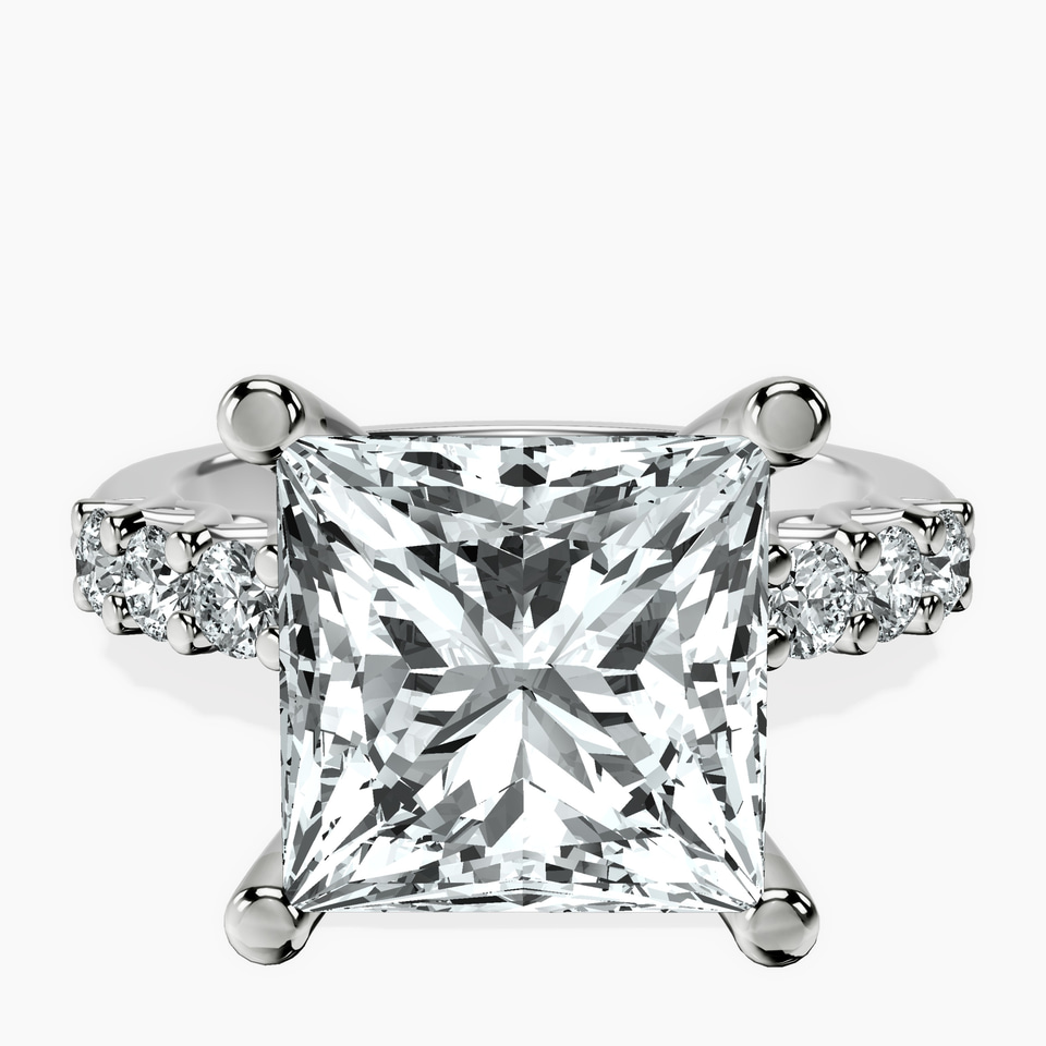 10kt White Gold Cassidy Entwined Prongs Lab Diamond Ring front image