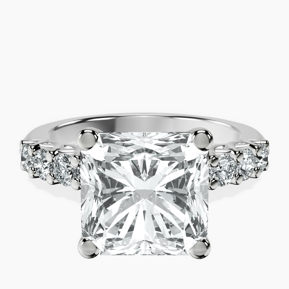 10kt White Gold Cassidy Entwined Prongs Lab Diamond Ring front image