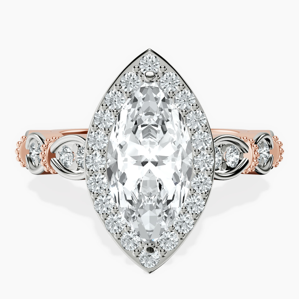 9ct Rose Gold Micaela Halo Lab Diamond Ring front image