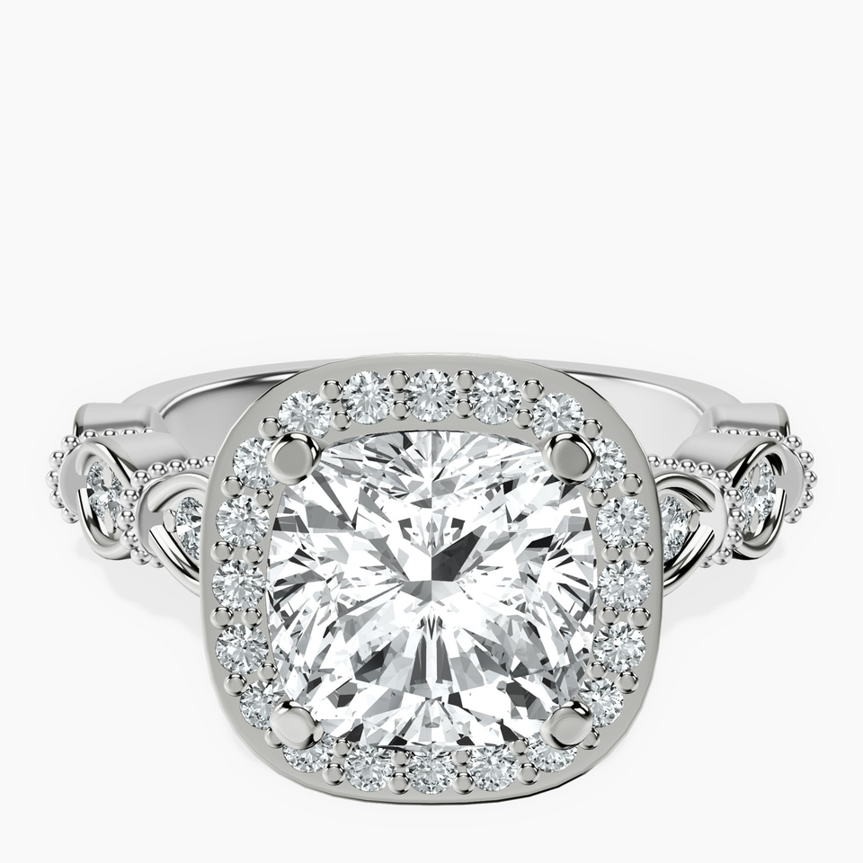 9ct White Gold Micaela Halo Lab Diamond Ring front image