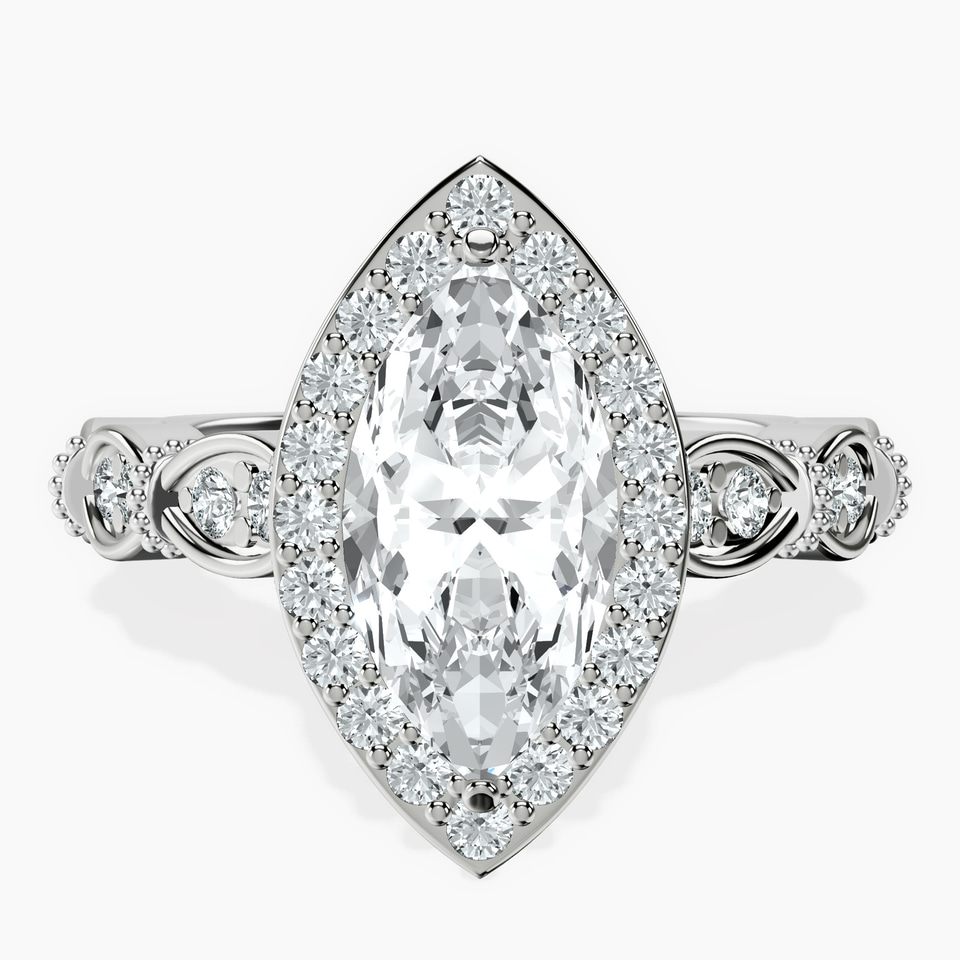 Platinum Micaela Halo Lab Diamond Ring front image