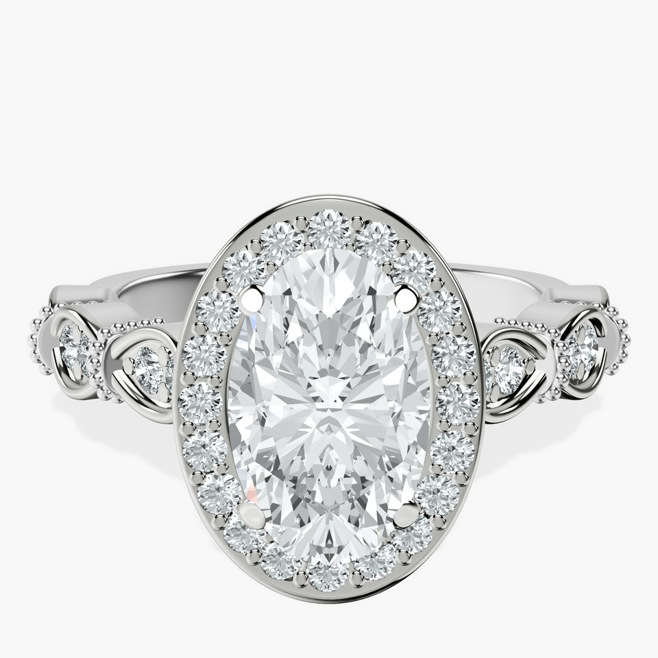 14ct White Gold Micaela Halo Lab Diamond Ring front image