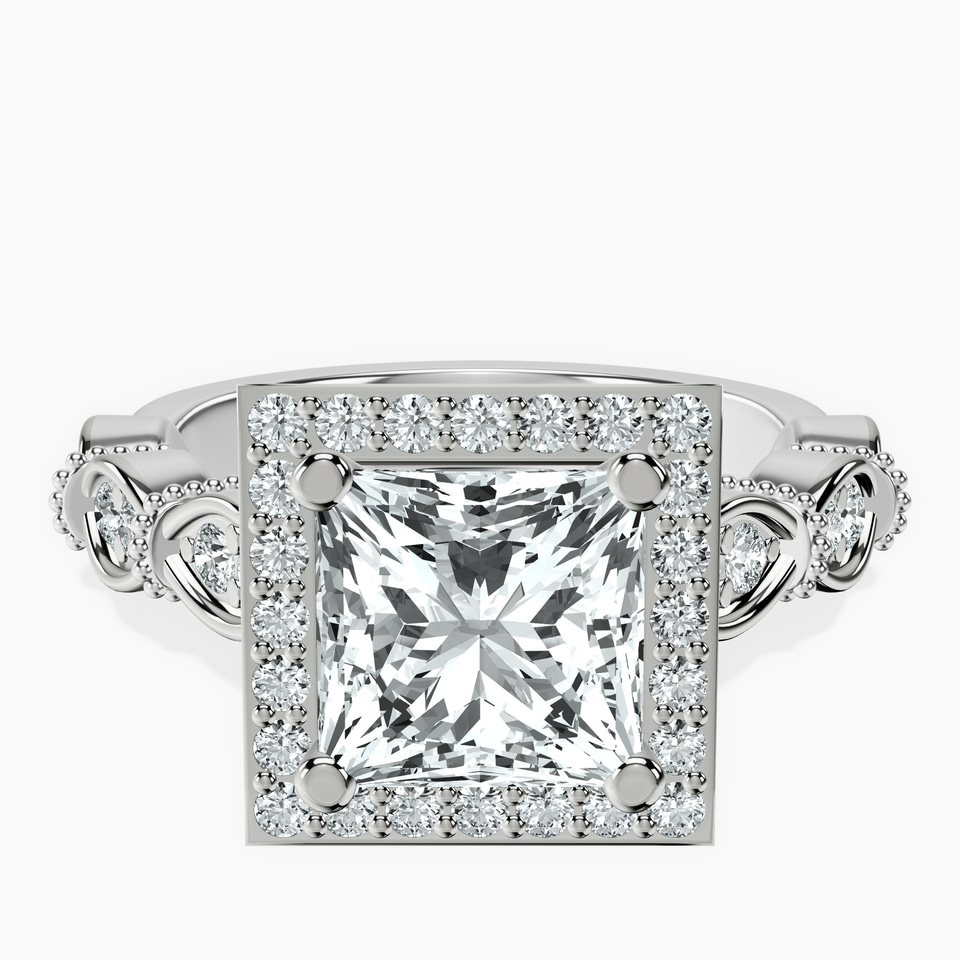 Platinum Micaela Halo Lab Diamond Ring front image