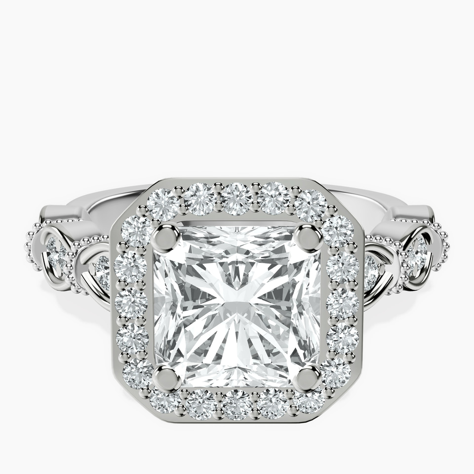 18ct White Gold Micaela Halo Lab Diamond Ring front image